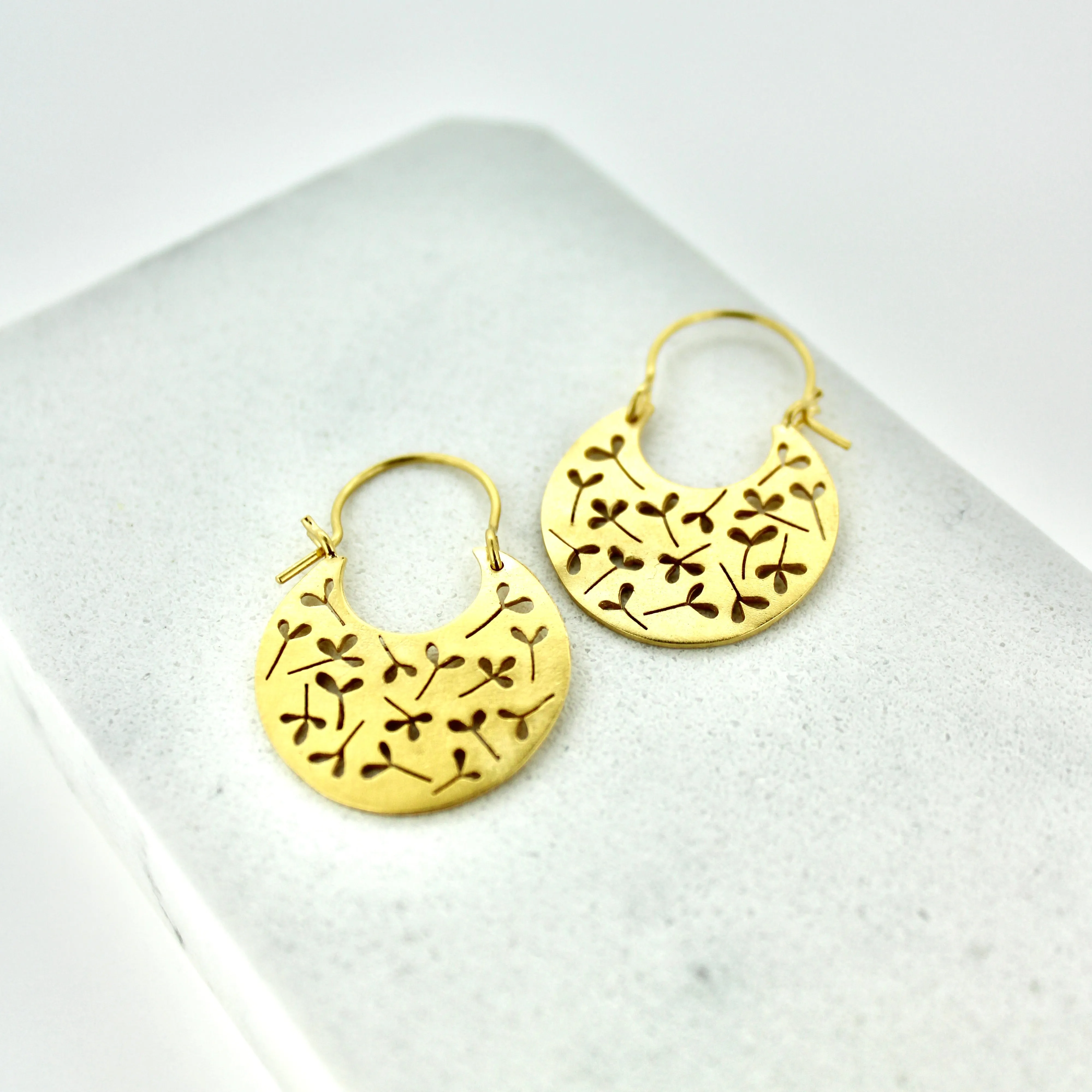 Gypsy Leaf Hoop Earrings