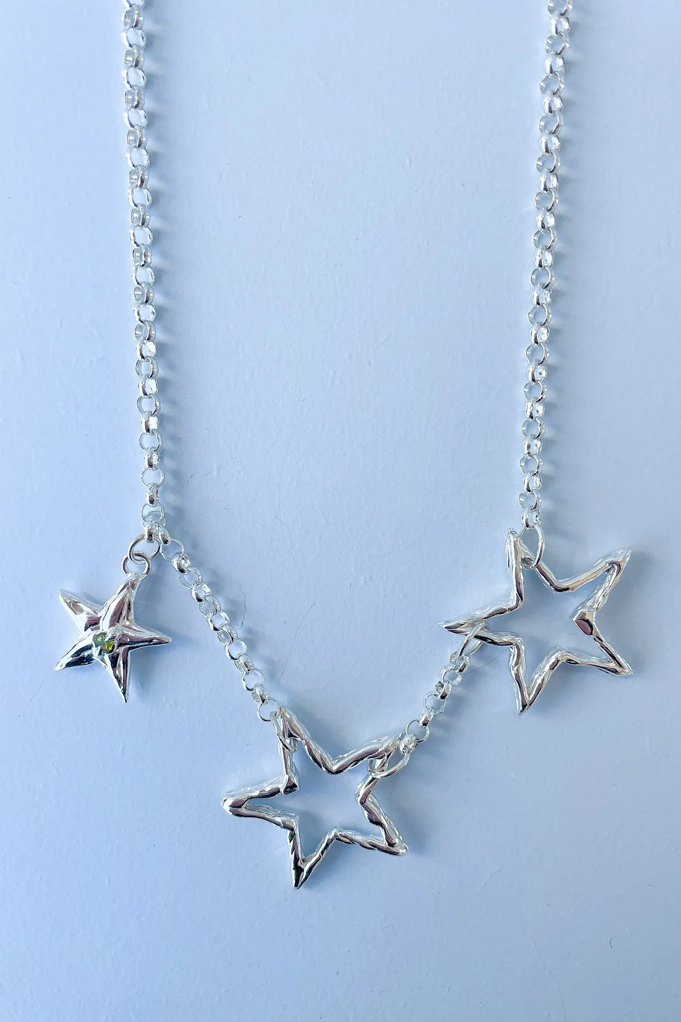 Halo Necklace | Silver/Peridot