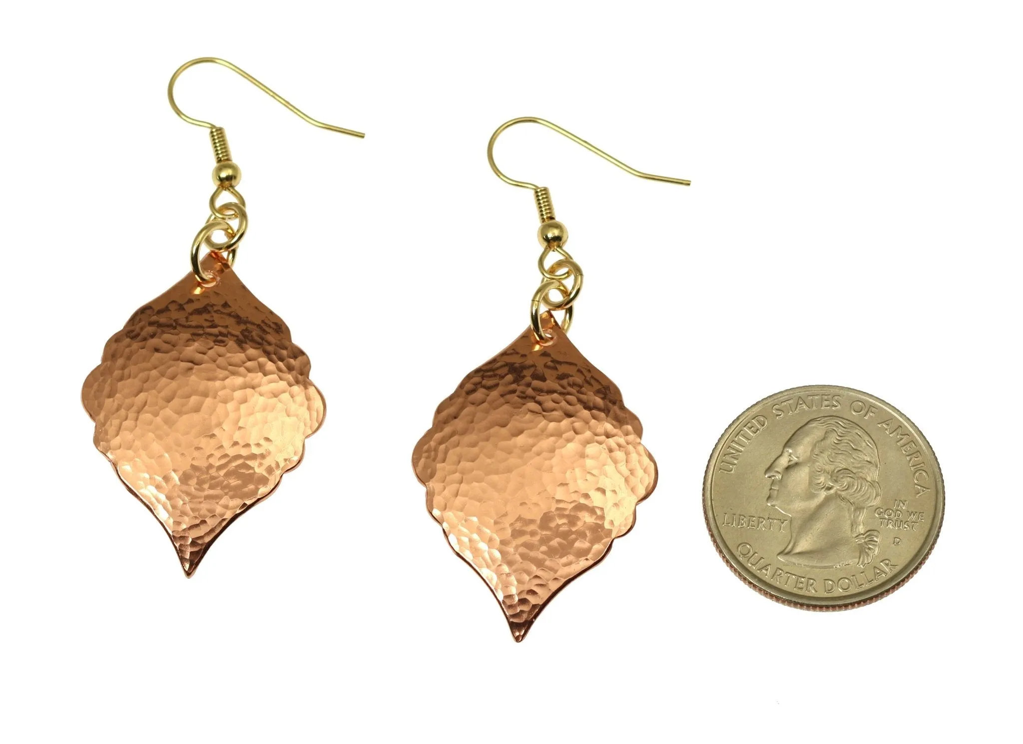 Hammered Copper Moroccan Drop Earrings