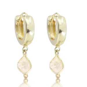 Herkimer Diamond Gold Huggies