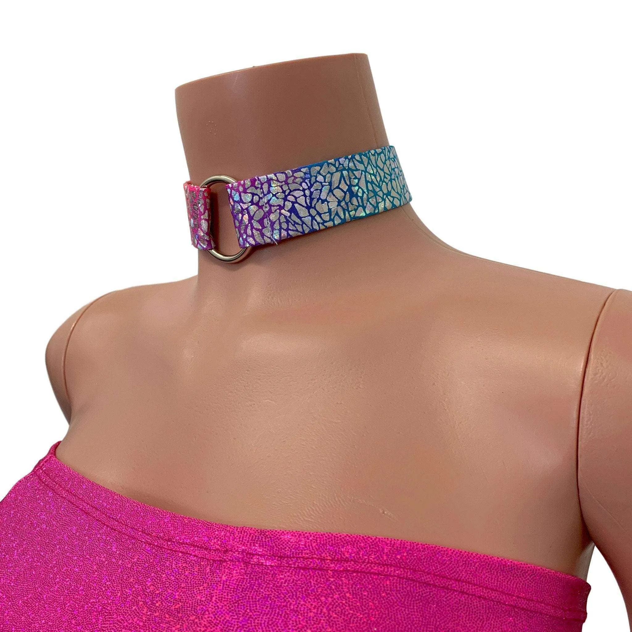 Holographic Ring Choker - Rainbow Avatar