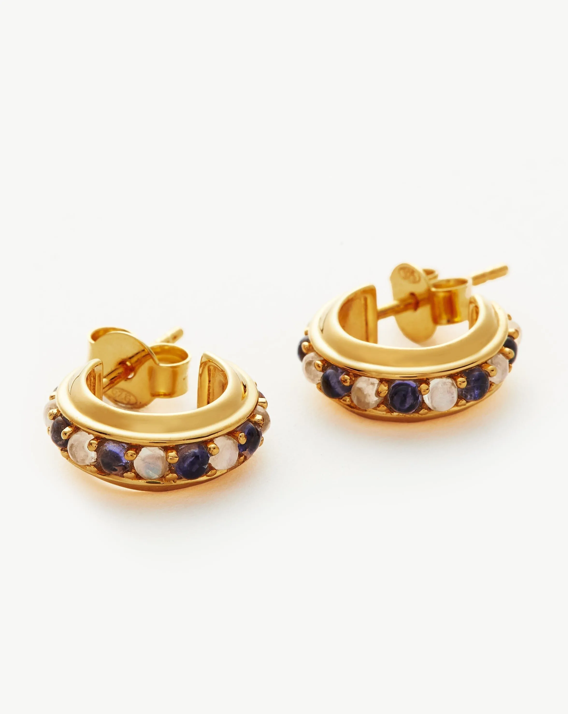 Hot Rox Gemstone Mini Hoop Earrings