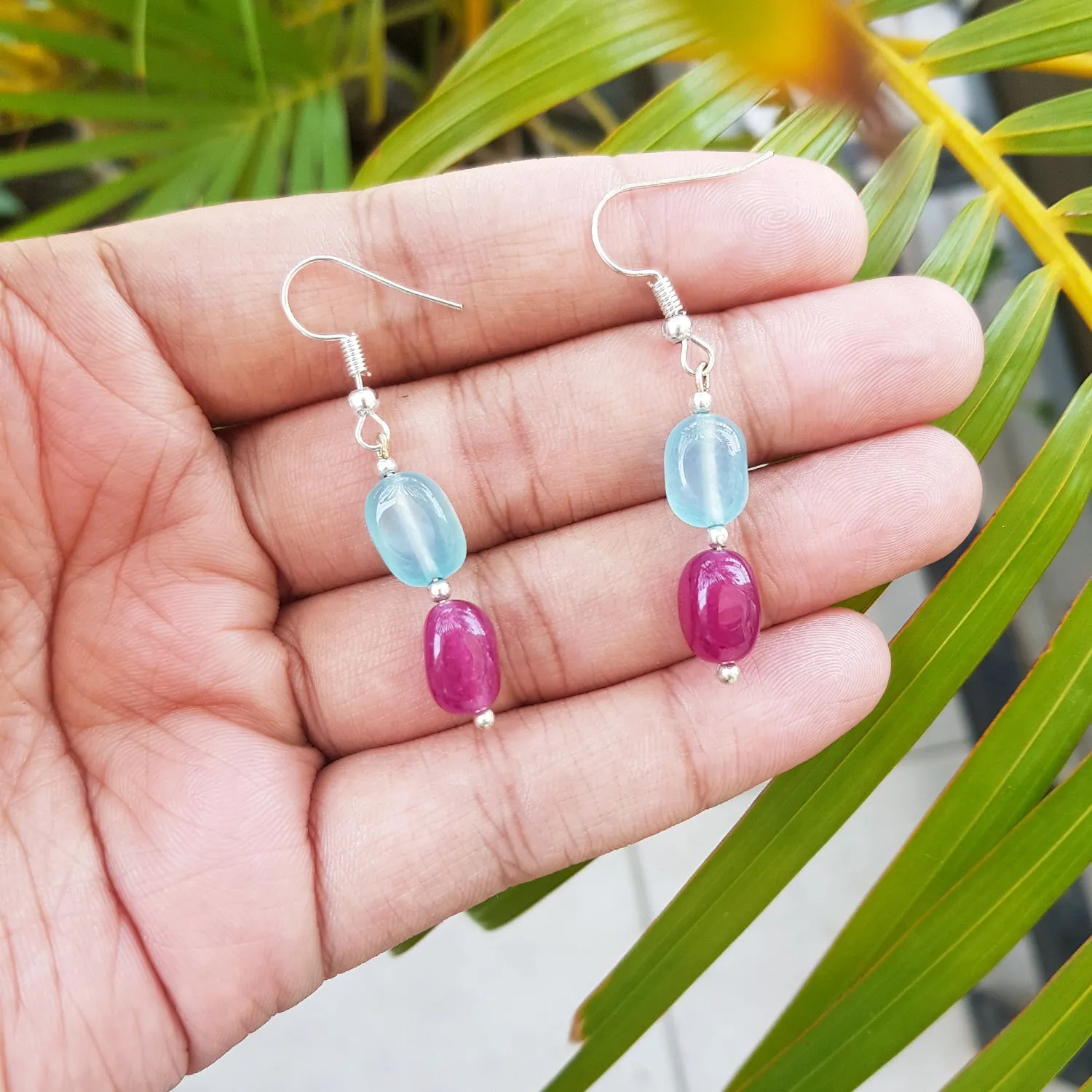 Imeora Aqua Maroon Quartz Earrings