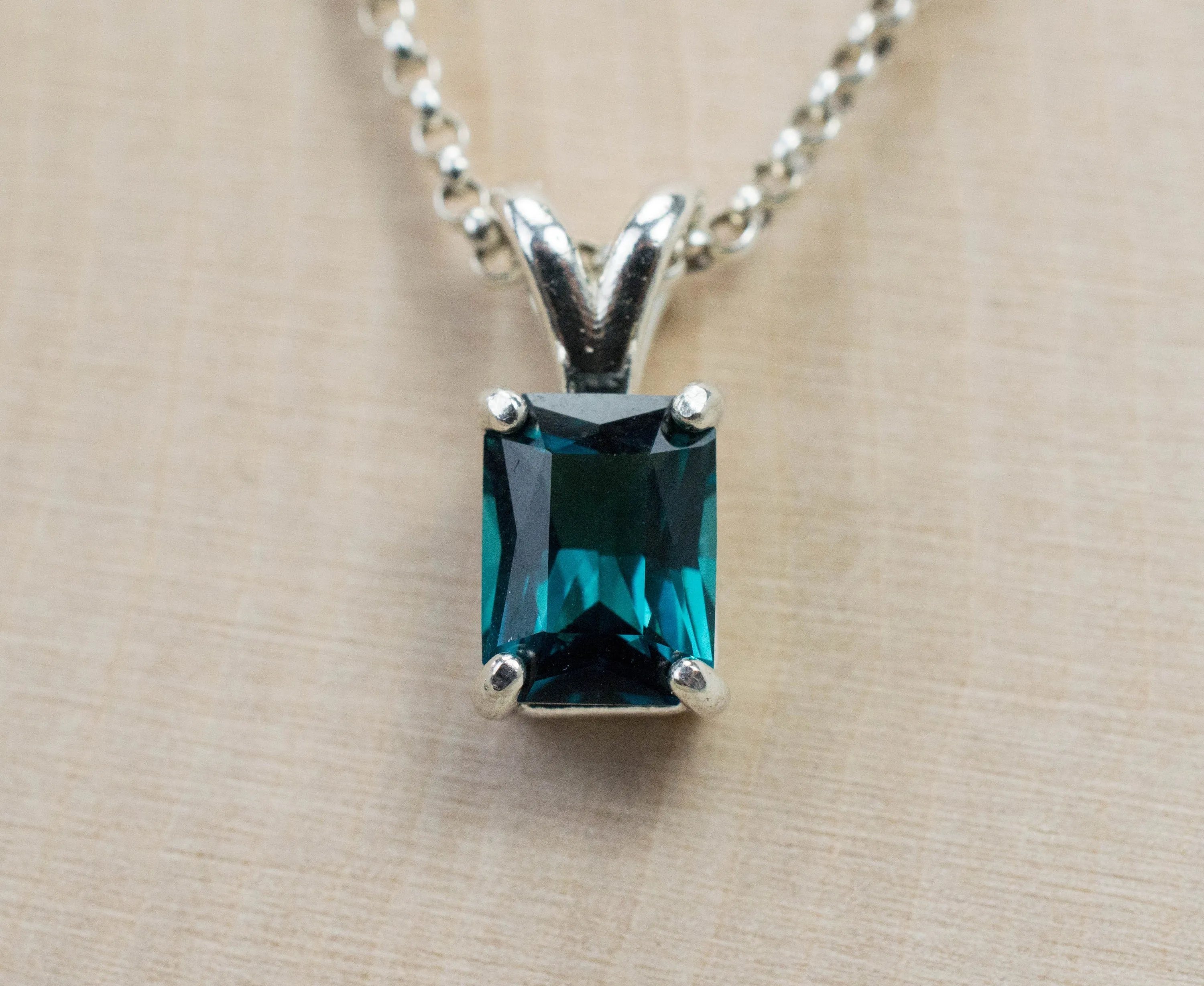 Indicolite Tourmaline Pendant, Genuine Untreated Brazilian Tourmaline; 1.305cts