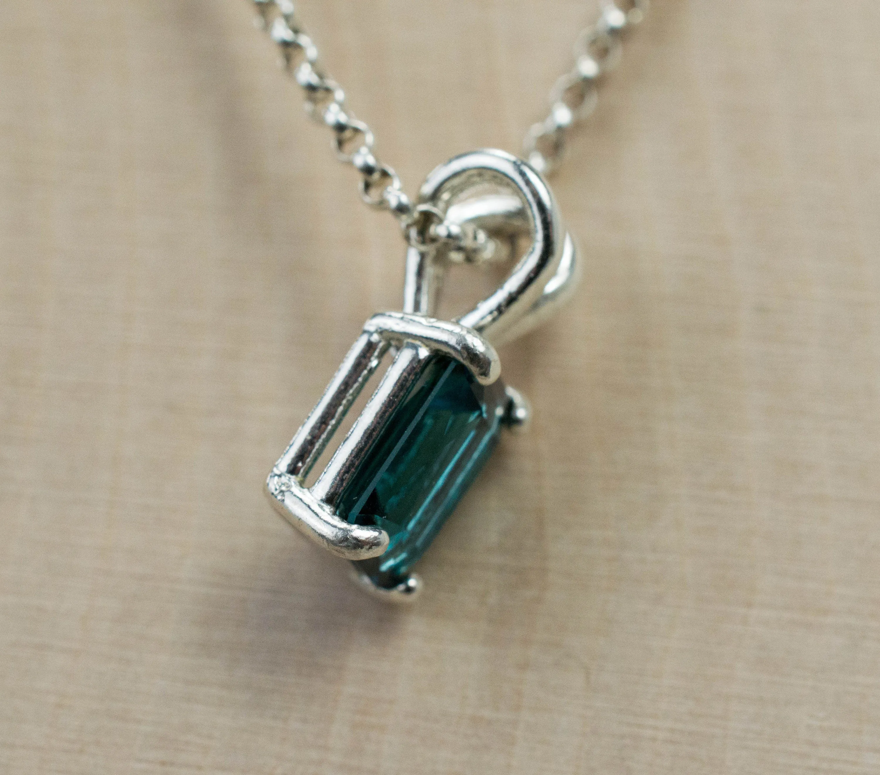 Indicolite Tourmaline Pendant, Genuine Untreated Brazilian Tourmaline; 1.305cts