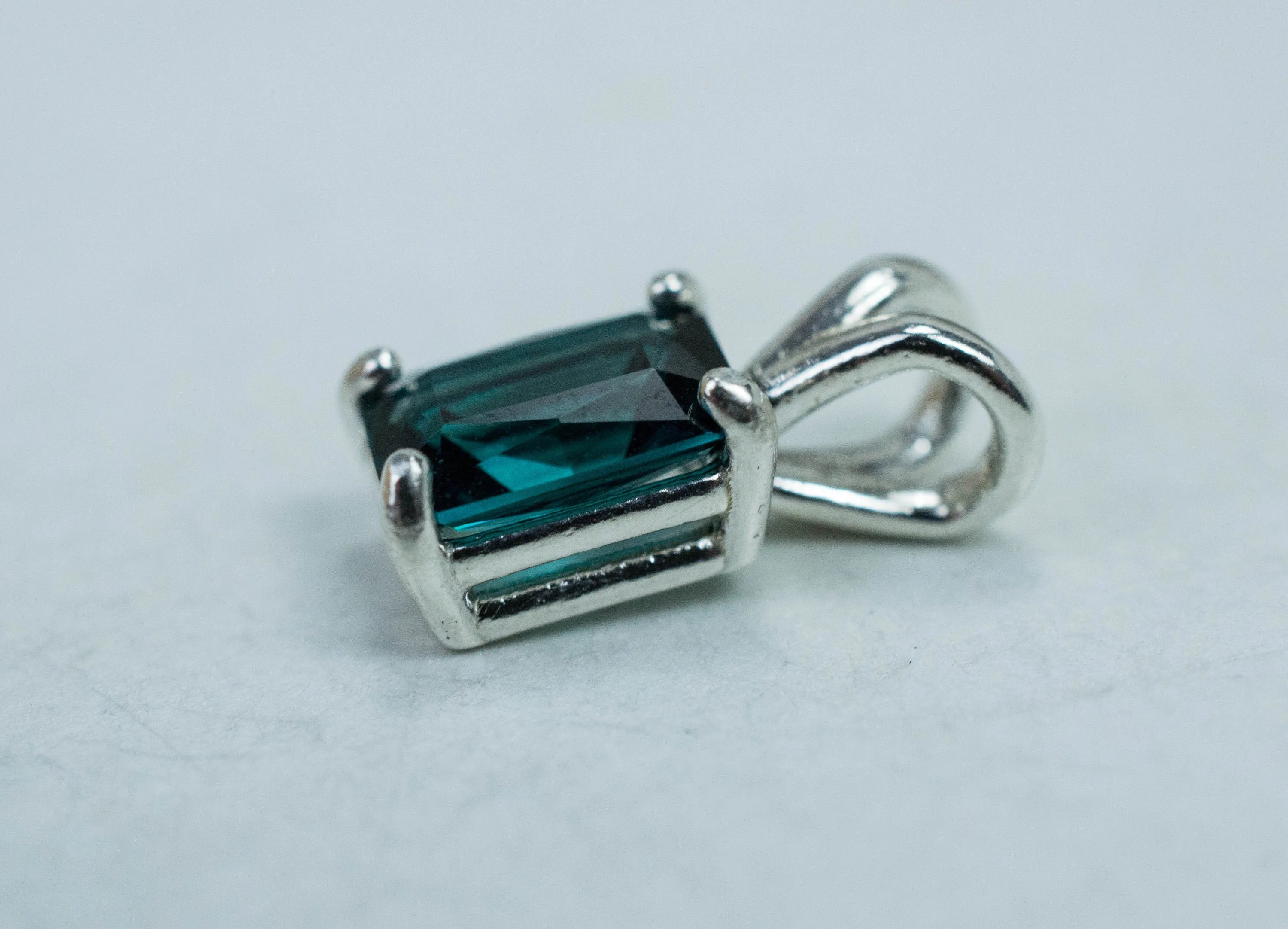 Indicolite Tourmaline Pendant, Genuine Untreated Brazilian Tourmaline; 1.305cts