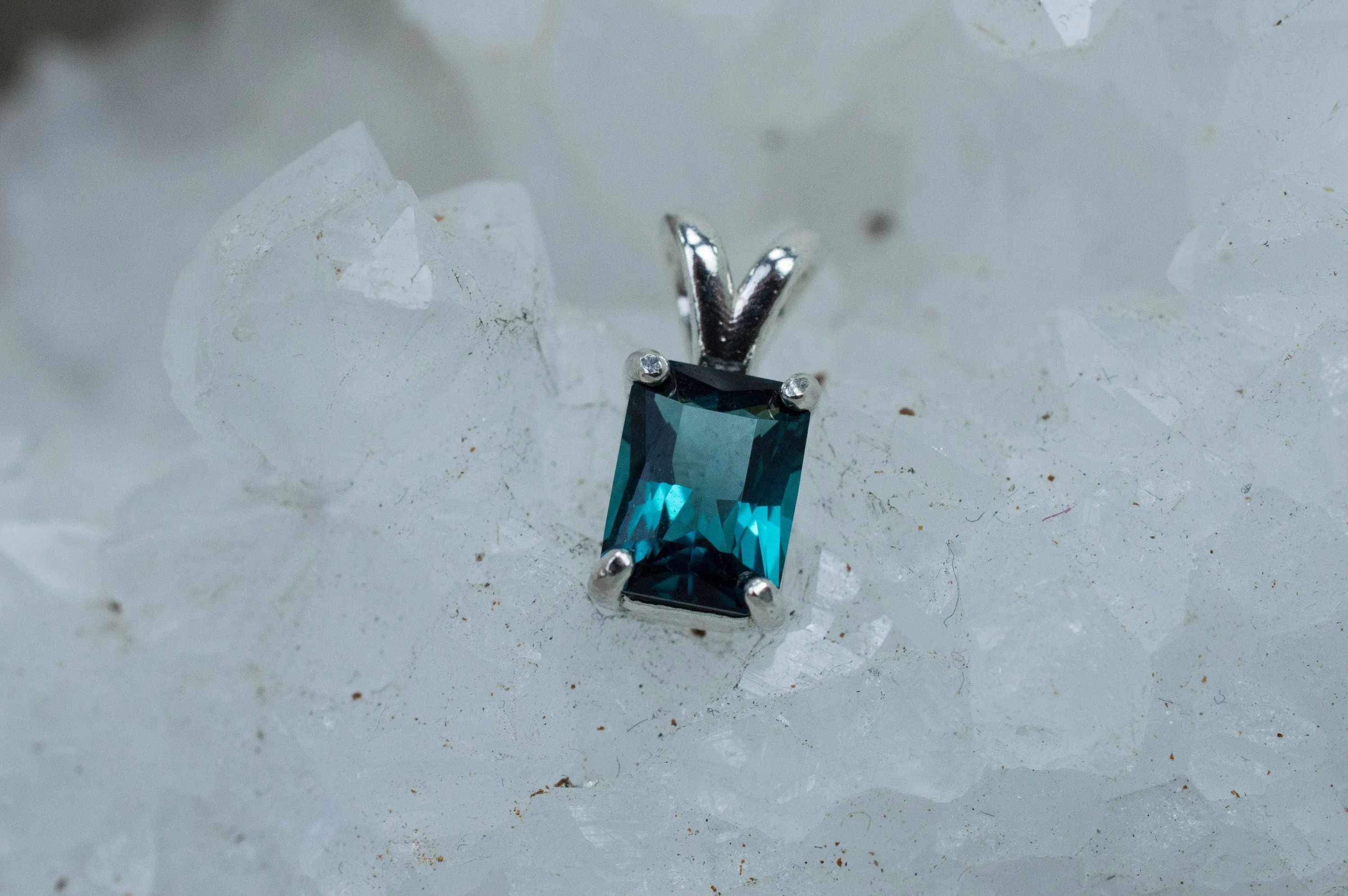 Indicolite Tourmaline Pendant, Genuine Untreated Brazilian Tourmaline; 1.305cts