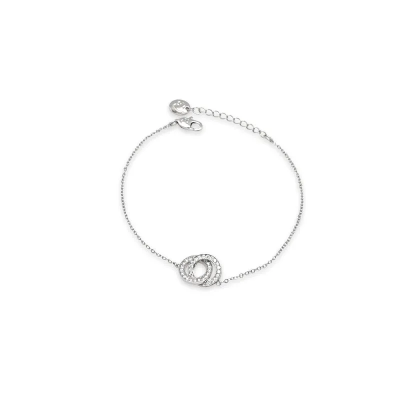 Interlocking Circles Cubic Zirconia Bracelet