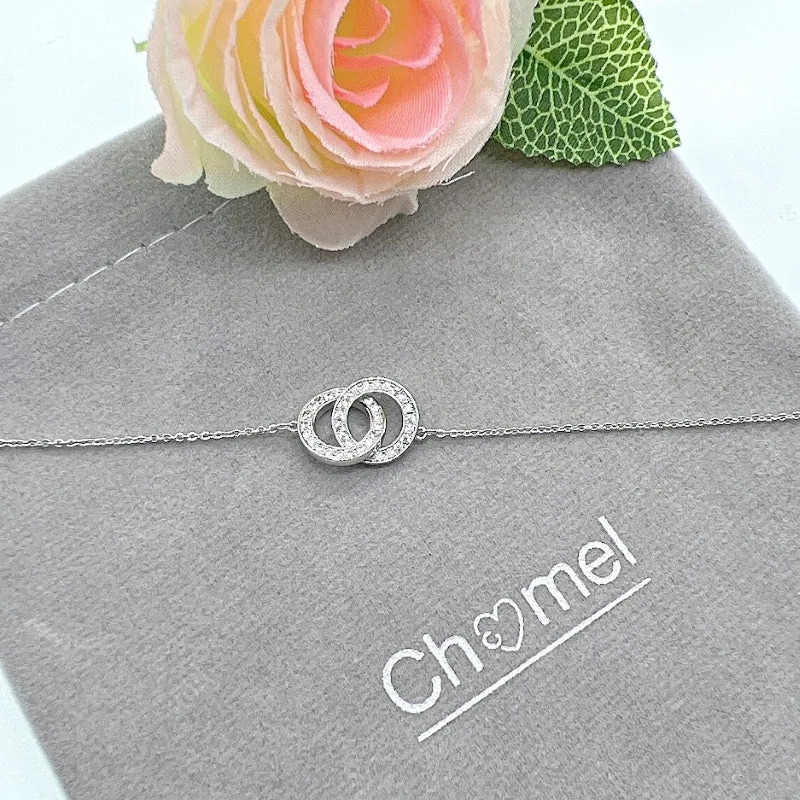 Interlocking Circles Cubic Zirconia Bracelet