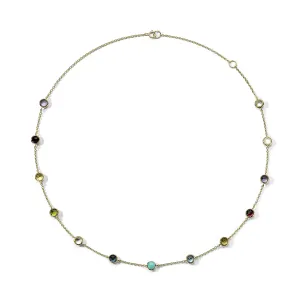 Ippolita 18K Yellow Gold Lollipop 13-Stone Station Necklace in Rainbow, 16-18 inch