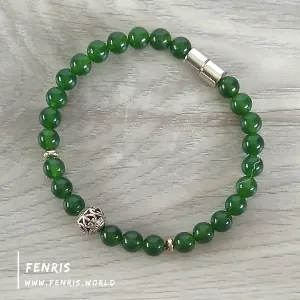 Jade Bracelet Gemstone Green Bead Magnetic Clasp