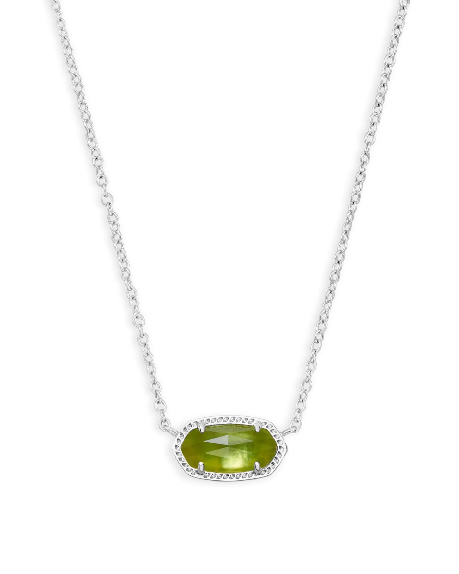 Kendra Scott Elisa Necklace - Rhodium Peridot Illusion