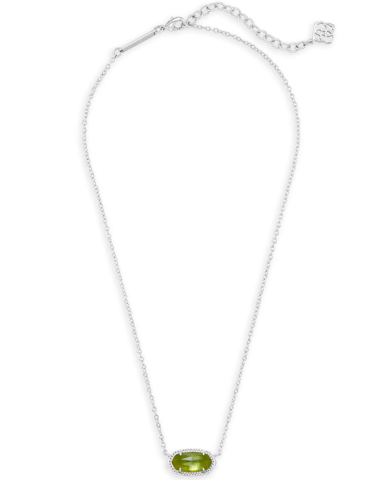 Kendra Scott Elisa Necklace - Rhodium Peridot Illusion