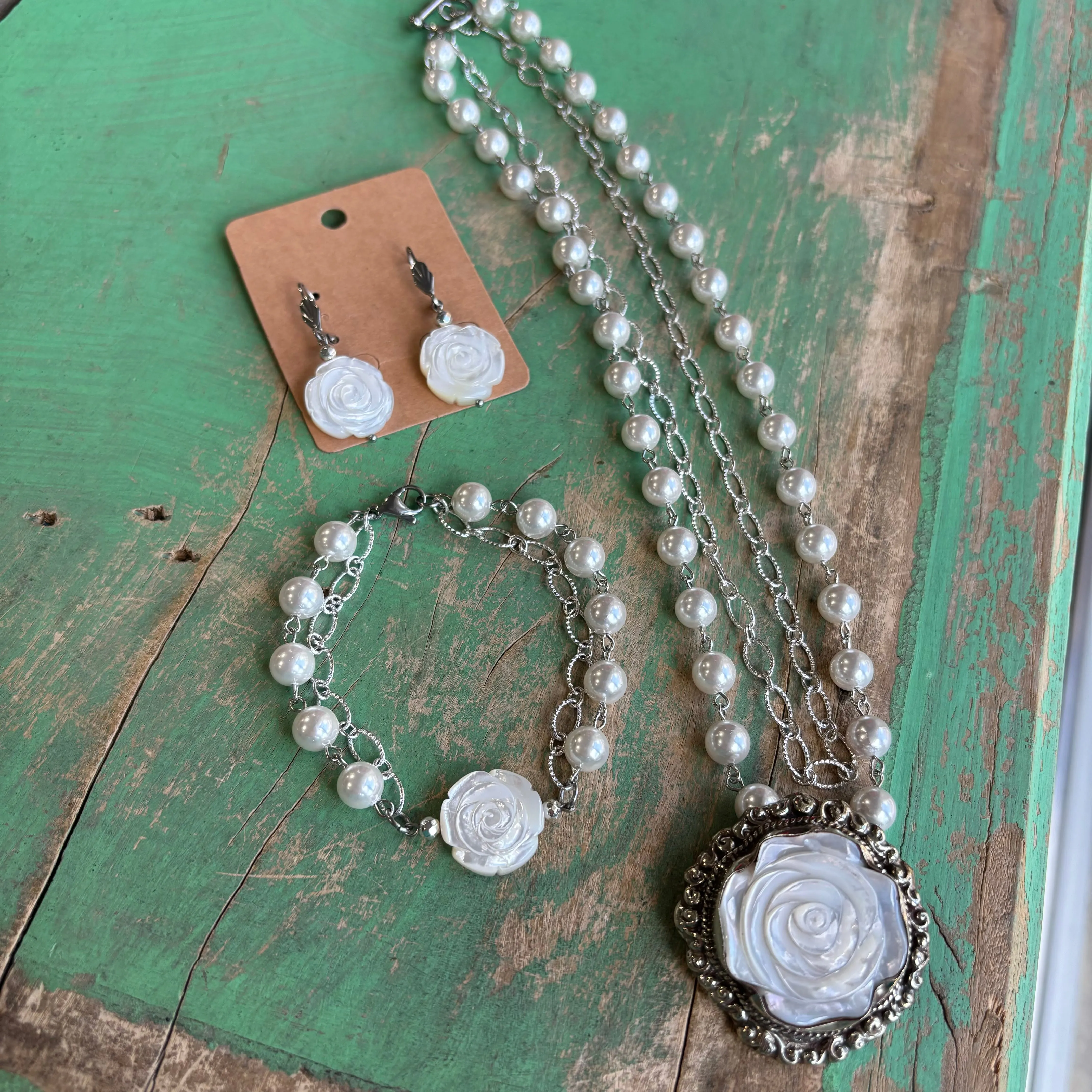 Lady's Rose Necklace, Bracelet or Earrings