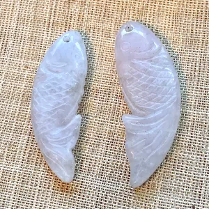 Lavender Jade Fish Carving