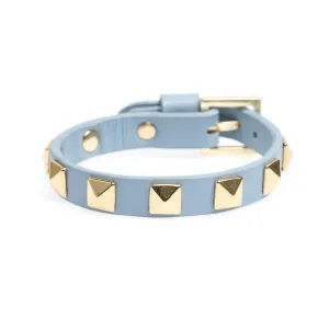 Leather Stud Bracelet - Cool Blue