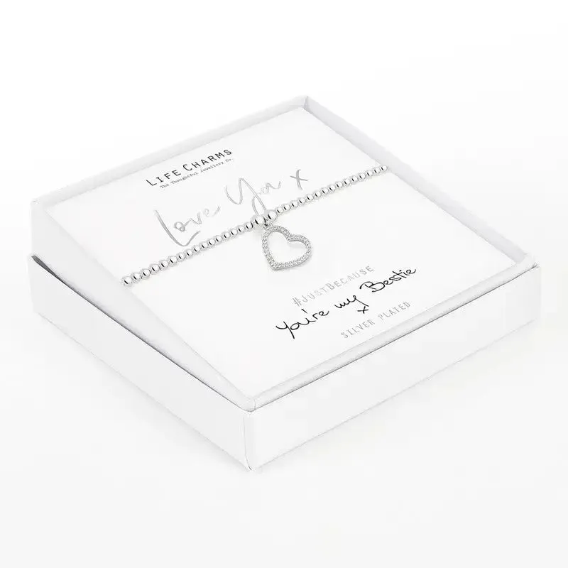 Life Charms Love You Bracelet - Happy Galentine’s Day - Removable Sleeve