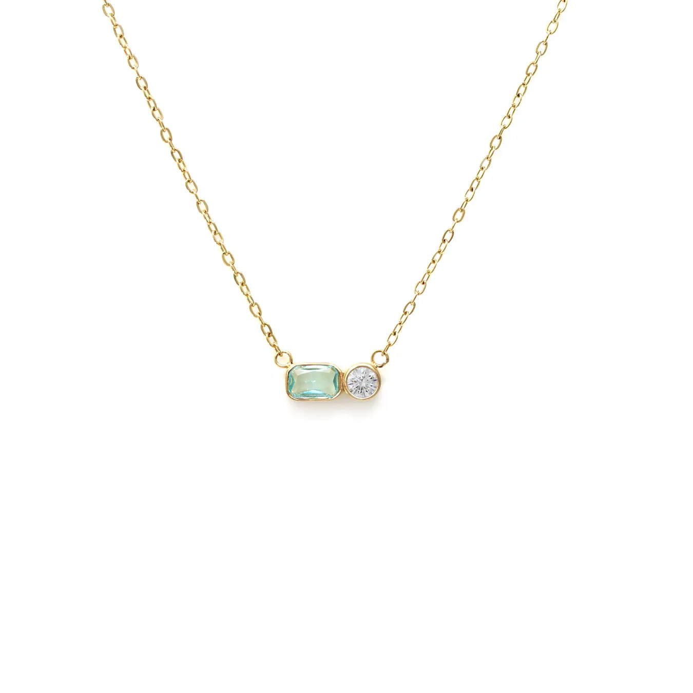 March Aquamarine Birthstone Gift Set - Yellow Gold