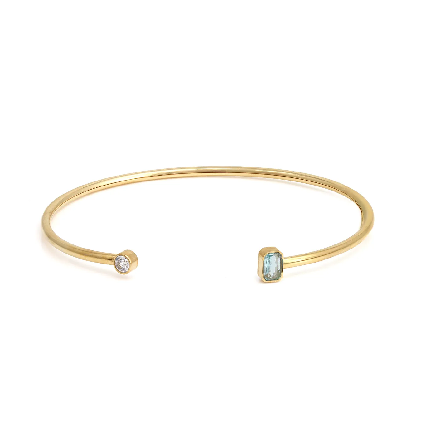 March Aquamarine Birthstone Gift Set - Yellow Gold