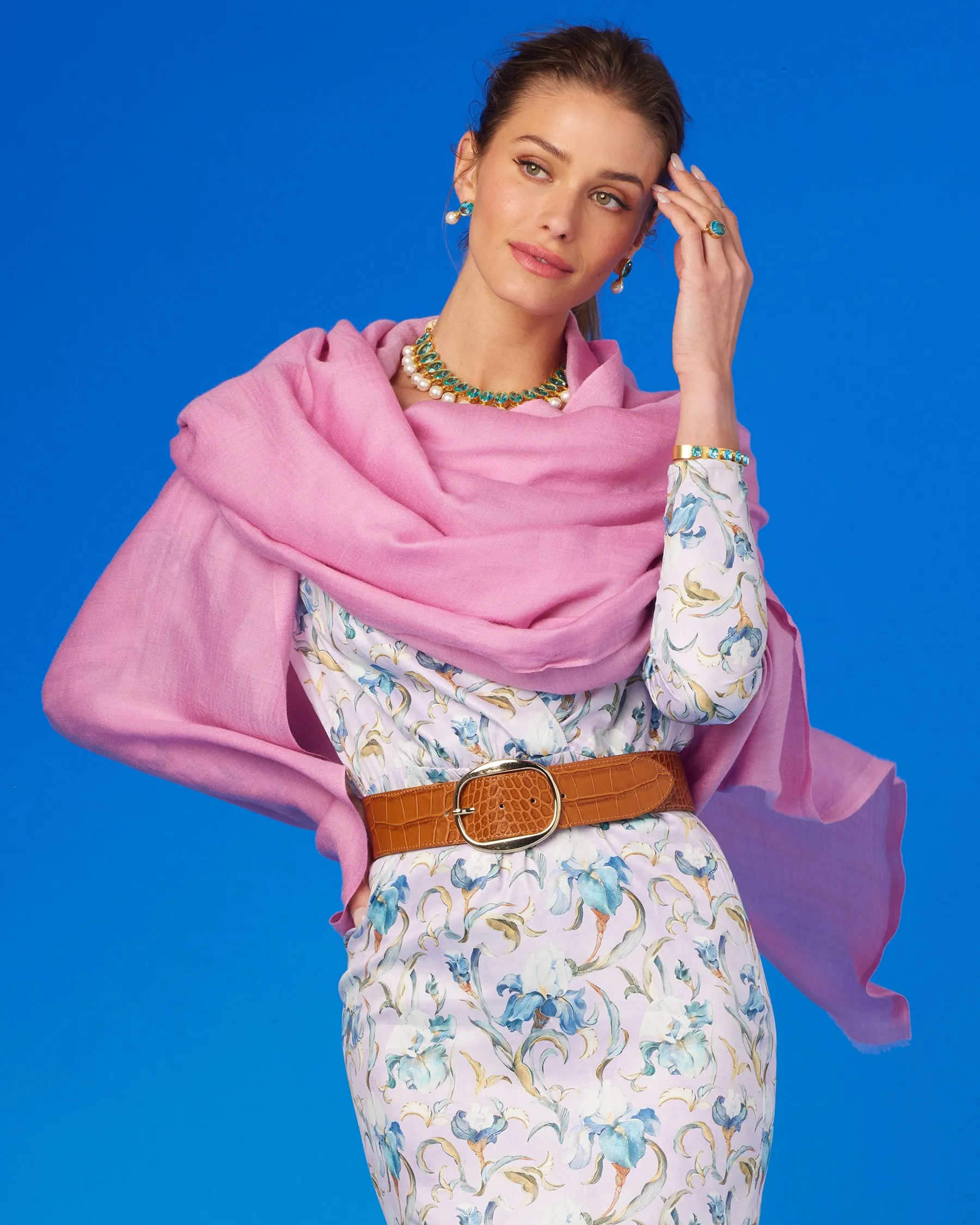 Marielle Midi Ruffle Dress in Lavender Iris