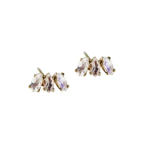 MARQUISE FAN MOONSTONE STUD