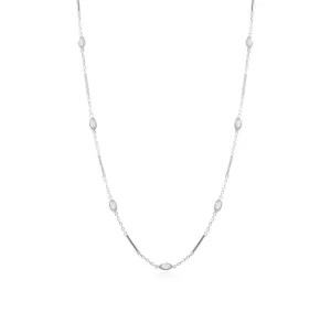 Mila Sterling Silver Rainbow Moonstone Choker
