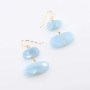 Milky Aquamarine Double Gemstone Earrings