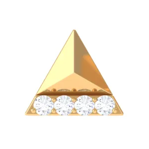 Moissanite Gold Triangle Earring for Cartilage Piercing