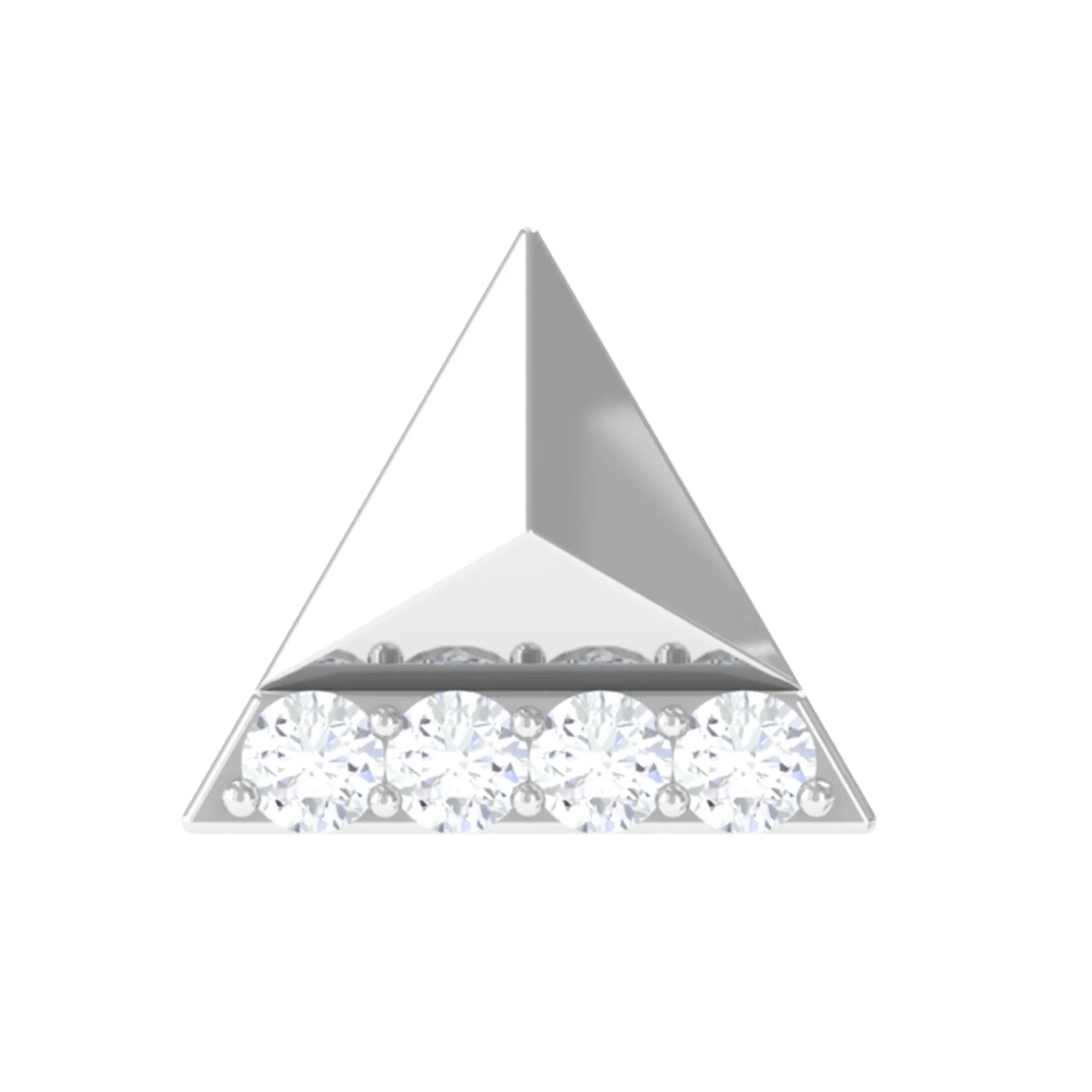 Moissanite Gold Triangle Earring for Cartilage Piercing