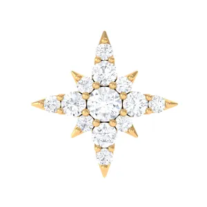 Moissanite Starburst Cartilage Earring in Gold