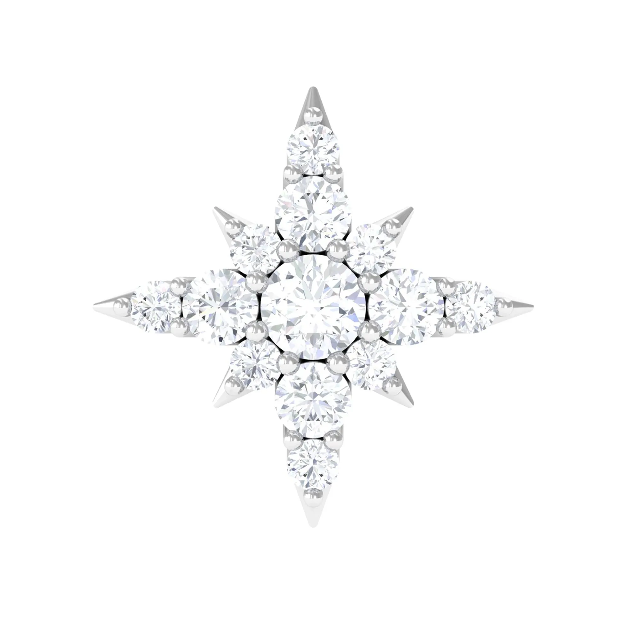 Moissanite Starburst Cartilage Earring in Gold