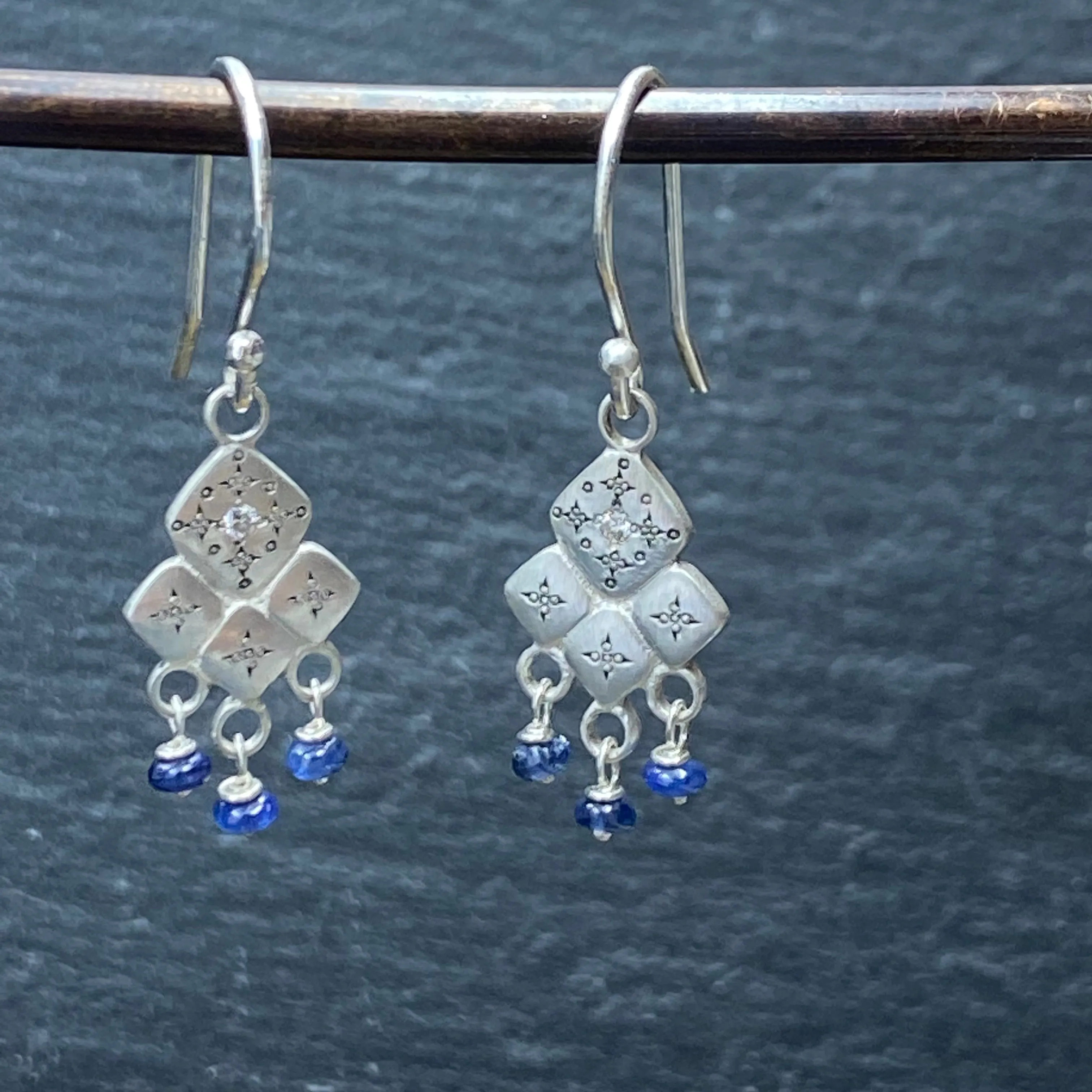 Mosaic Sapphire and Diamond Earrings