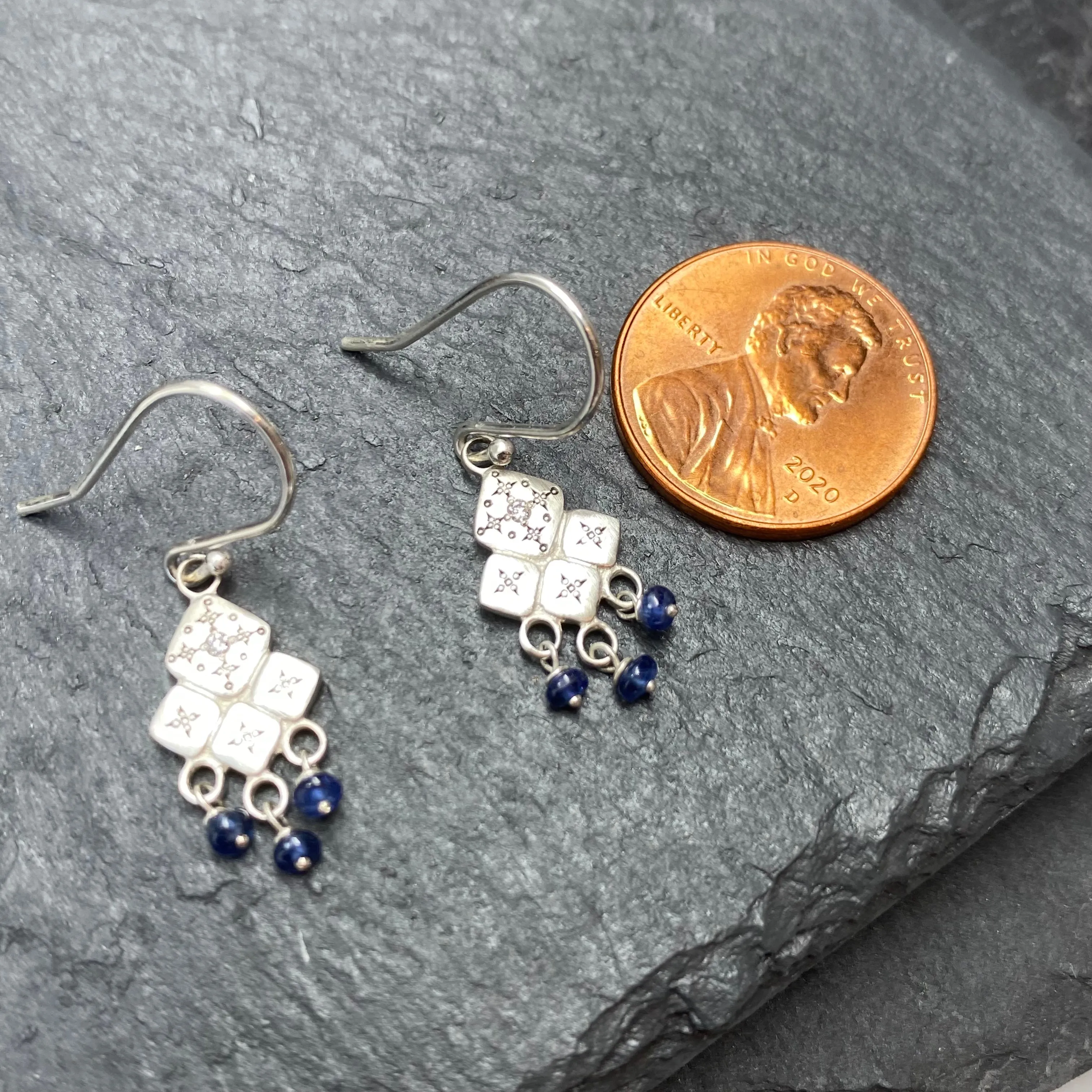 Mosaic Sapphire and Diamond Earrings