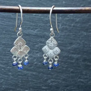 Mosaic Sapphire and Diamond Earrings