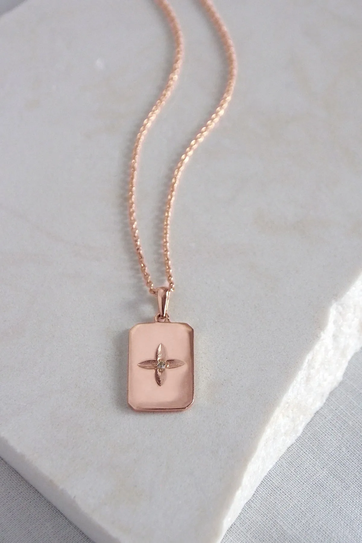 Murkani Rectangle Necklace  - Rose Gold