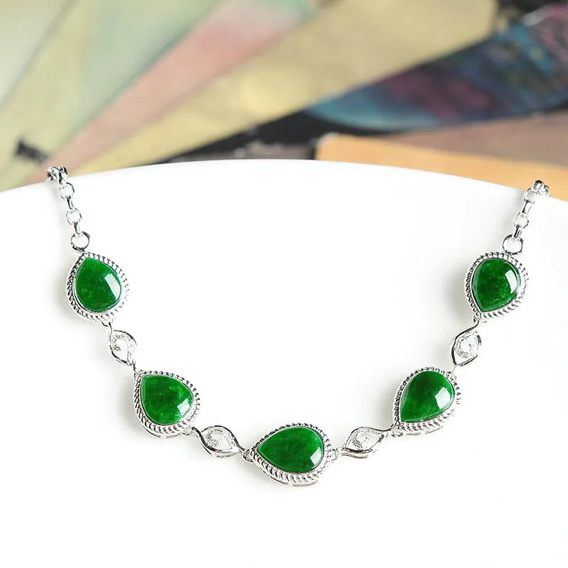 Natural Jade Bracelet Jadeite Gold Bracelet BT12