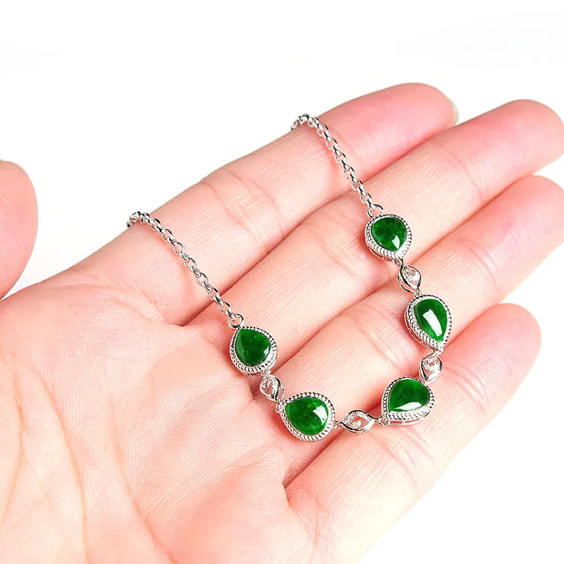 Natural Jade Bracelet Jadeite Gold Bracelet BT12