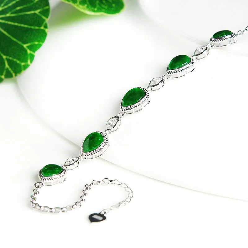 Natural Jade Bracelet Jadeite Gold Bracelet BT12