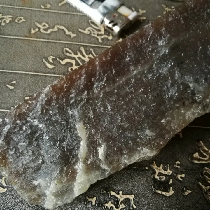 Natural Kunlun Jade Rough Nephrite Raw (178g, 14.5X5X1.5cm)