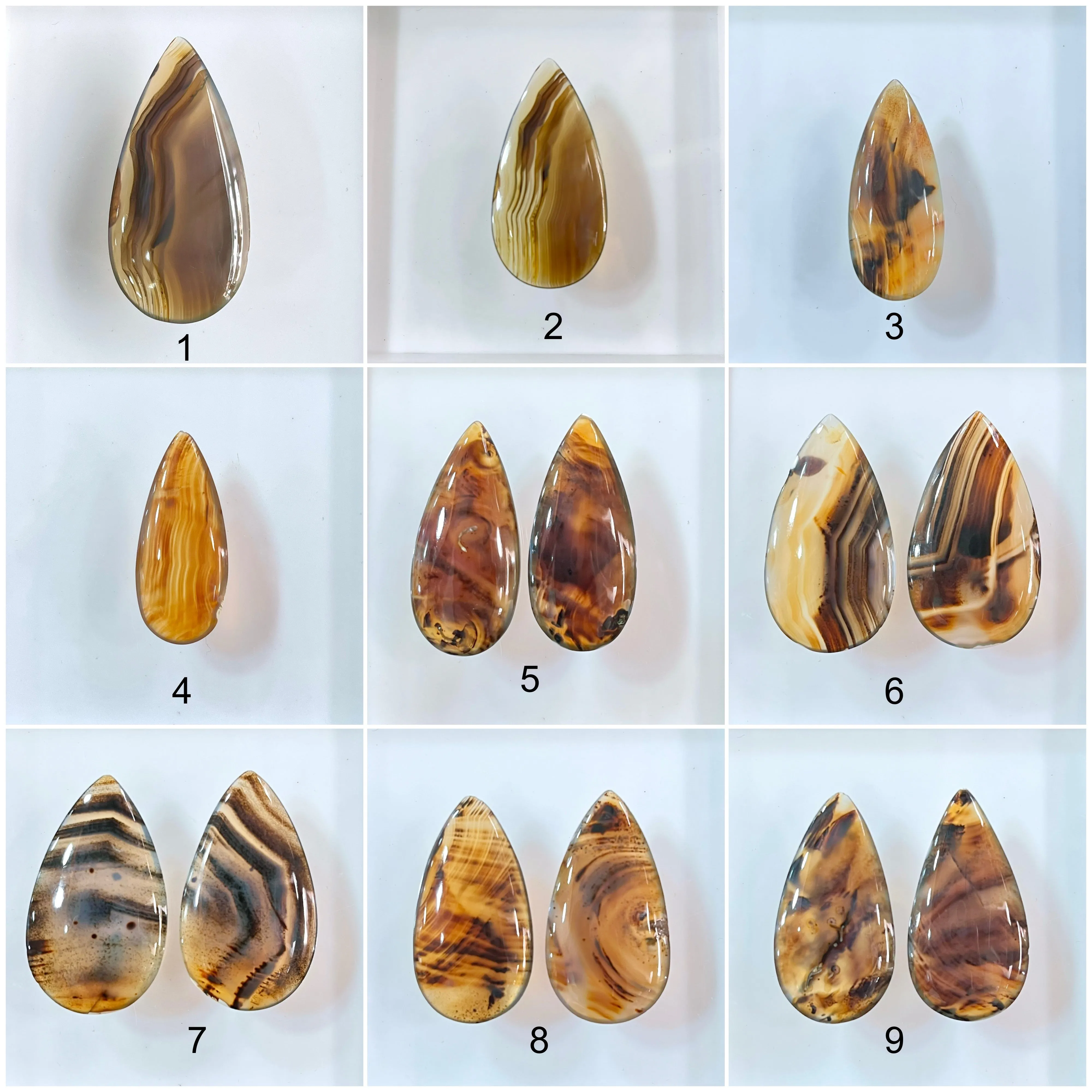 Natural Montana Agate Gemstone Loose Pair