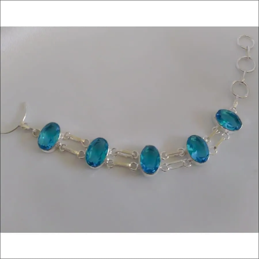 Natural Swiss Blue Topaz Bracelet