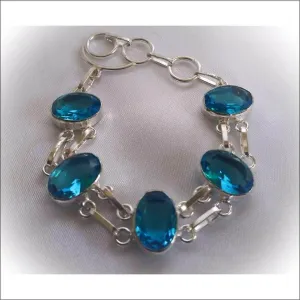 Natural Swiss Blue Topaz Bracelet