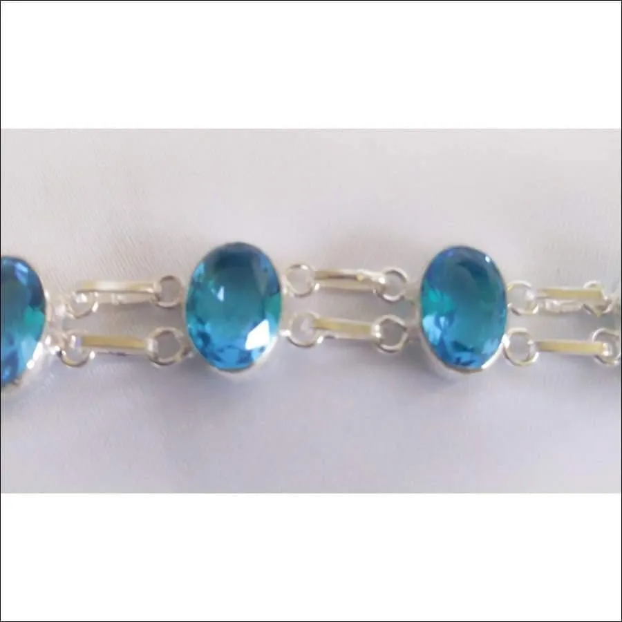 Natural Swiss Blue Topaz Bracelet