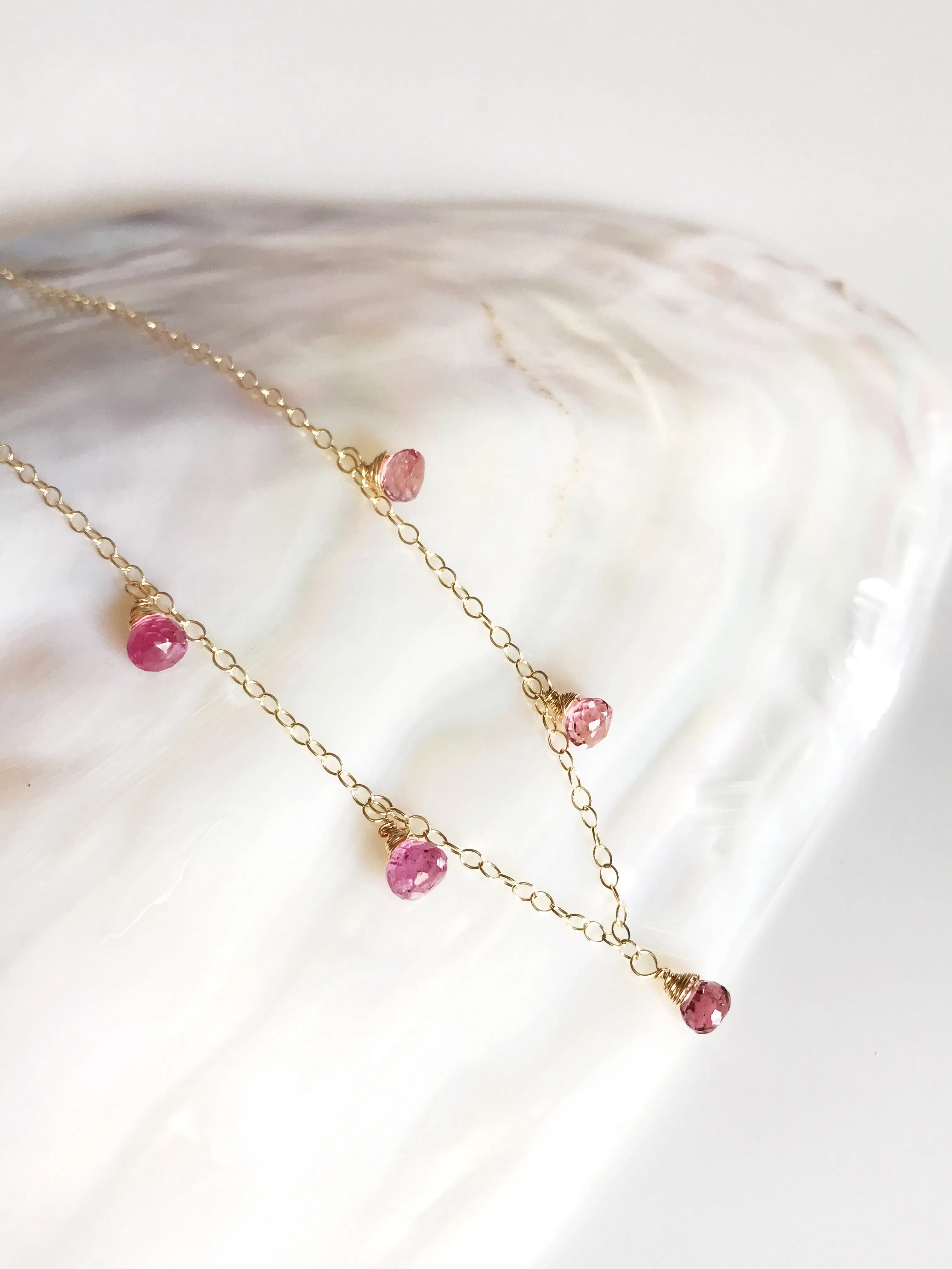 Necklace IVANNA - pink topaz (N252)