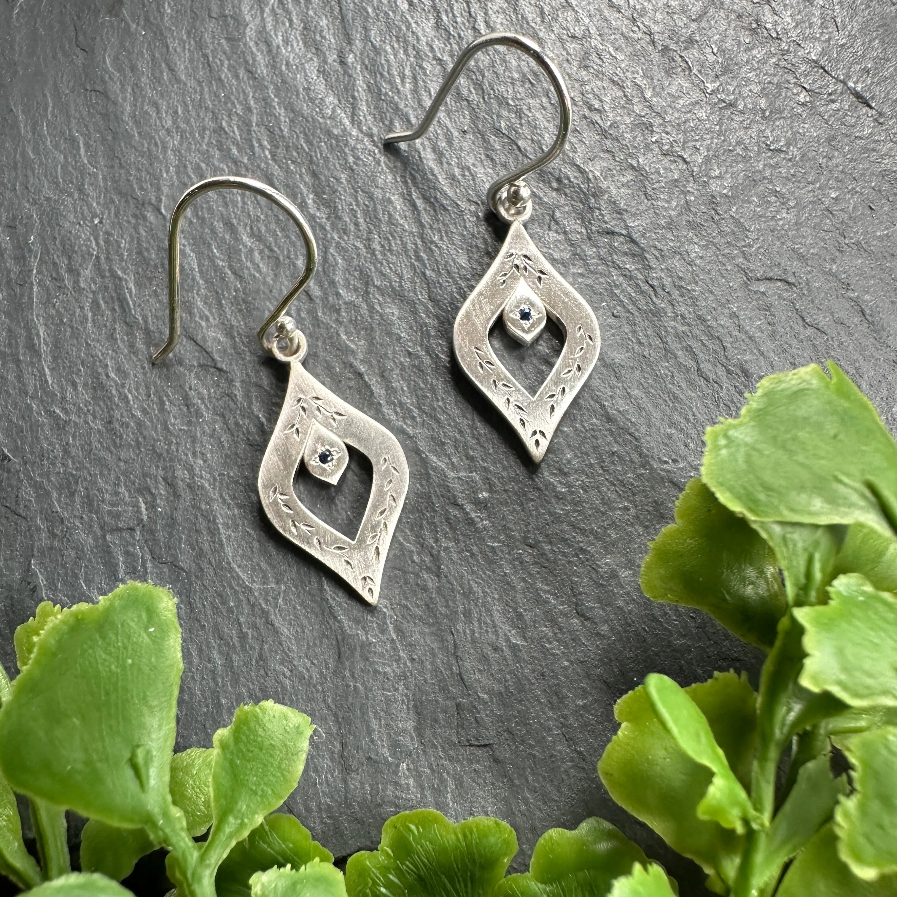 New Window to the Secret Garden Earrings in Sapphire