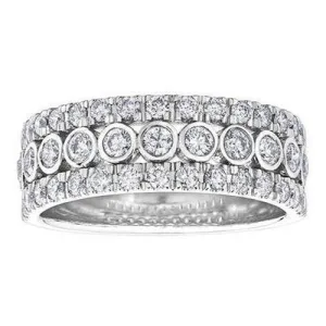 One Carat Three Row Ladies Ring