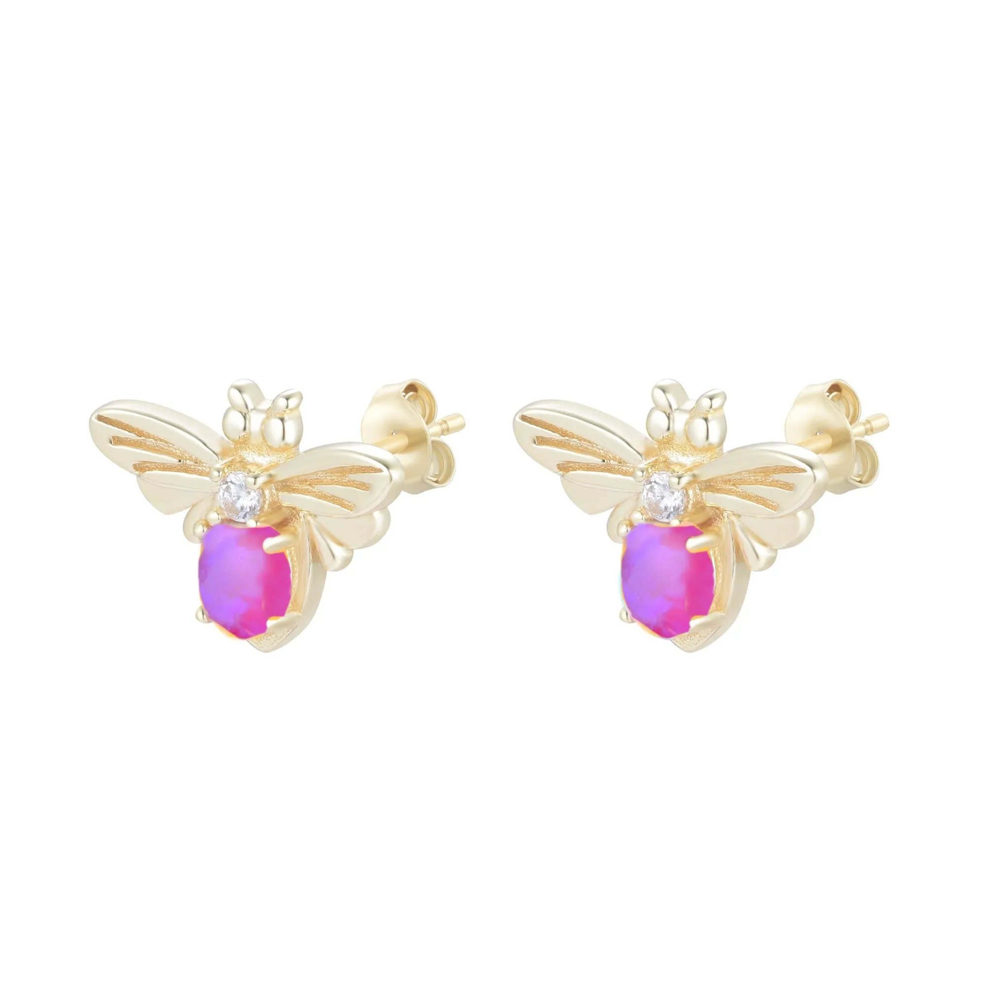 Opal Bee Stud Earrings