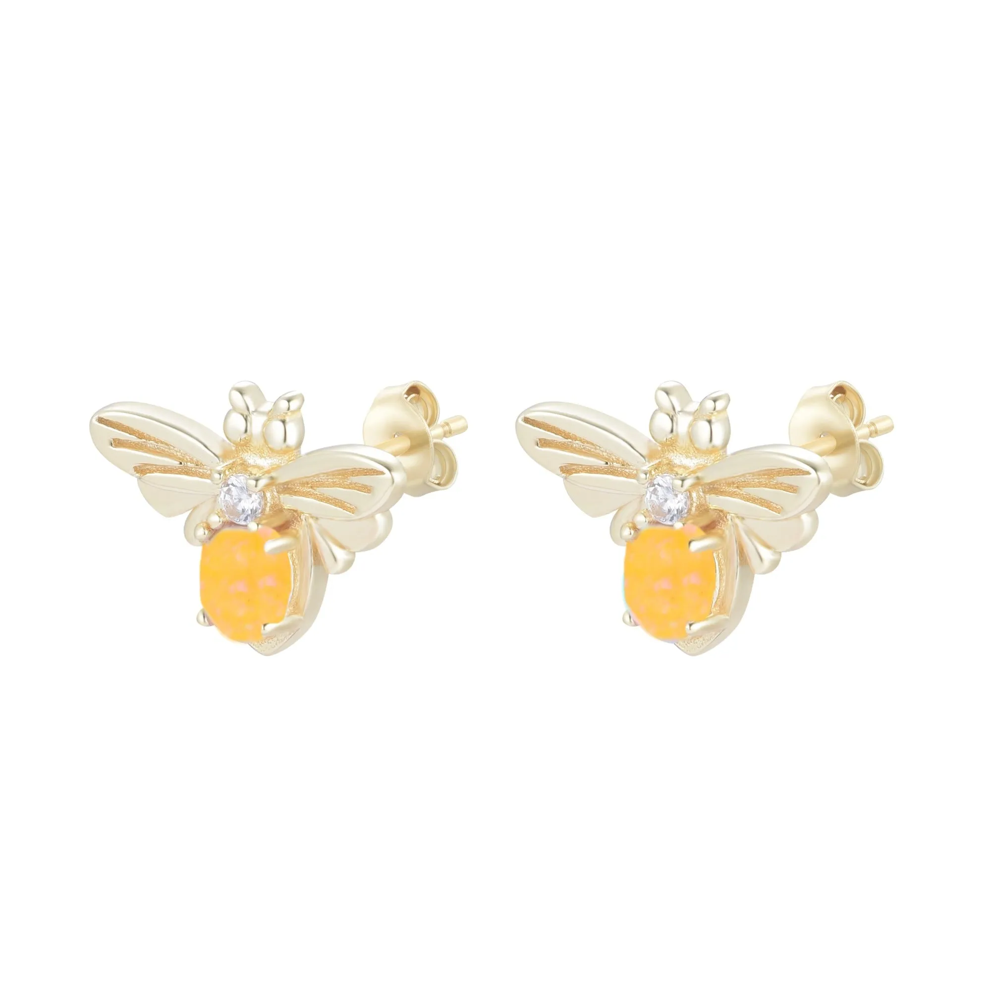 Opal Bee Stud Earrings
