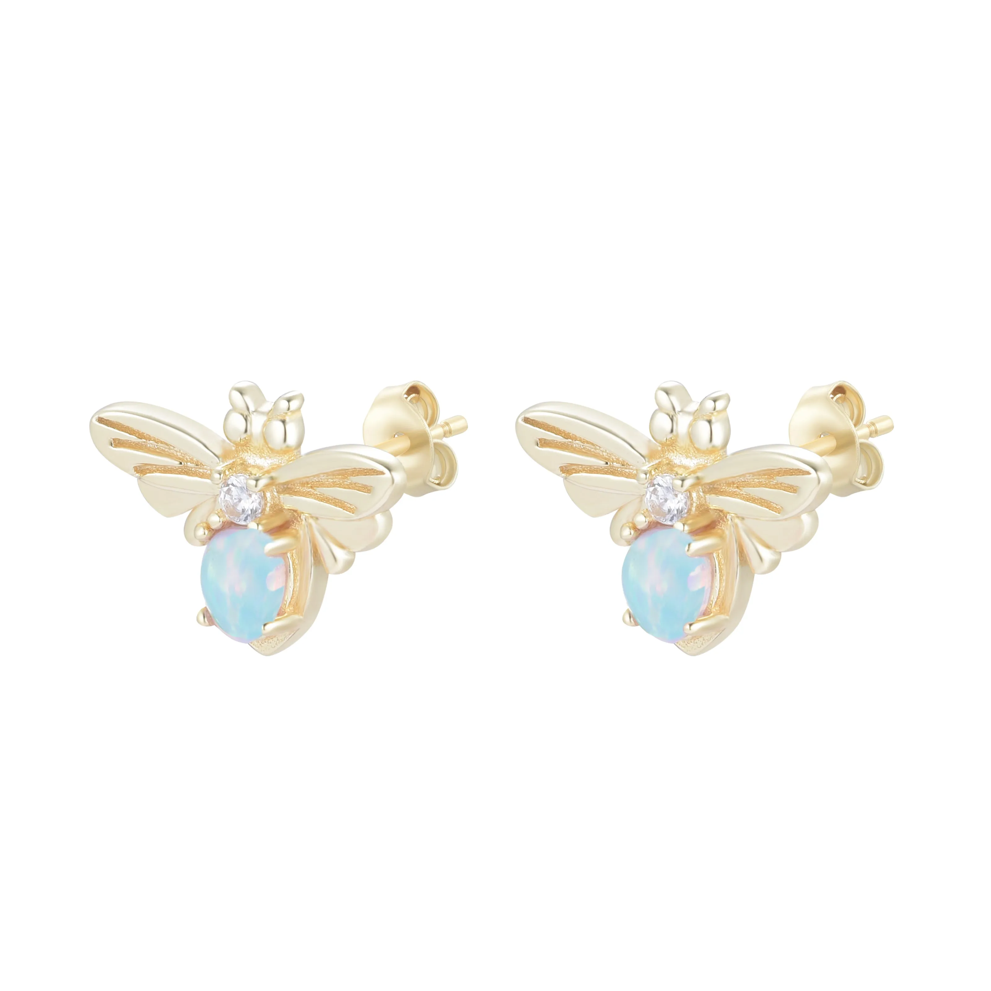 Opal Bee Stud Earrings