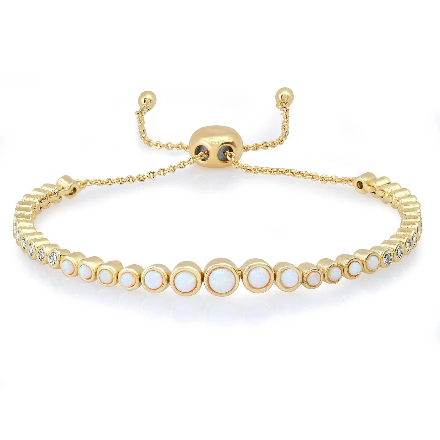 Opal Bezel Set Bolo Bracelet